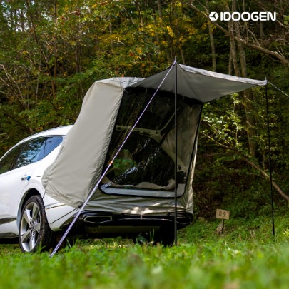 IDOOGEN MOBILITY BASIC+ urethane Car Tent Shelter Docking Stealth Tail Trunk Car Tent M [Warm Gray]