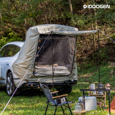 IDOOGEN MOBILITY BASIC Car Tent Shelter Docking Stealth Tail Trunk Car Tent XL [Warm Gray]