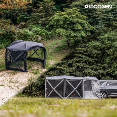 IDOOGEN Mobility Octagon Self-standing Car Tent Docking Screen Tent Shelter [Black]