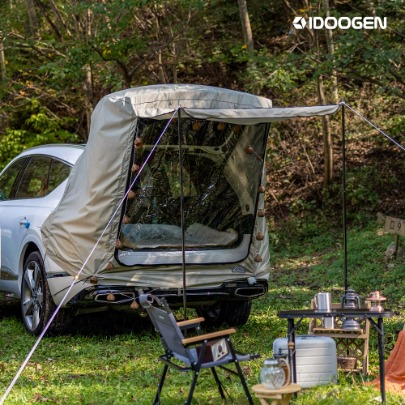 IDOOGEN MOBILITY BASIC+ urethane Car Tent Shelter Docking Stealth Tail Trunk Car Tent XL [Warm Gray]
