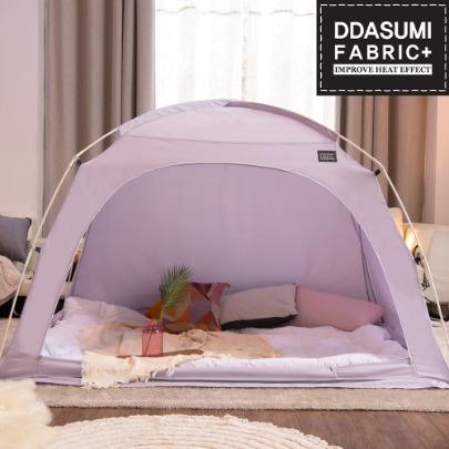 DDASUMI Fabric Indoor warm and cozy sleep bed tent for 2-3 person size (Queen bed) S-PE Pole [Lavender]