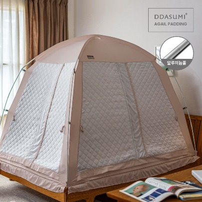 DDASUMI Signature Argyll Indoor warm and cozy sleep bed tent for 2-3 person size (King bed) Aluminum Pole [Pink]