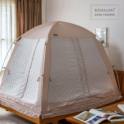 DDASUMI Signature Argyll Indoor warm and cozy sleep bed tent for 2-3 person size (King bed) S-PE Pole [Pink]