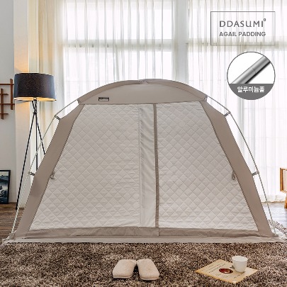 DDASUMI Signature Argyll Indoor warm and cozy sleep bed tent for 1-2 person size (Twin bed) Aluminum Pole [Gray]