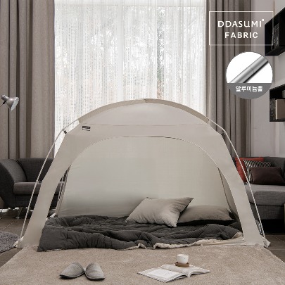 DDASUMI Fabric Indoor warm and cozy sleep bed tent for 1-2 person size (Twin bed) Aluminum Pole [Gray]