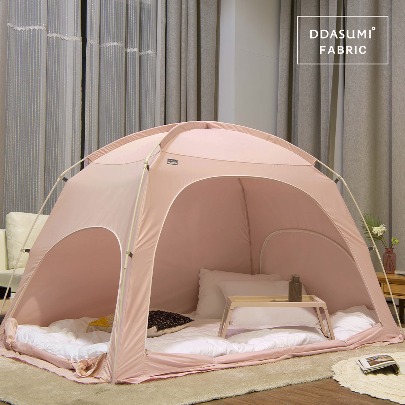 DDASUMI Fabric Indoor warm and cozy sleep bed tent for 1 person size (Single bed) S-PE Pole [Pink]