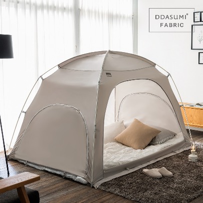 DDASUMI Fabric Indoor warm and cozy sleep bed tent for 1 person size (Single bed) S-PE Pole [Gray]
