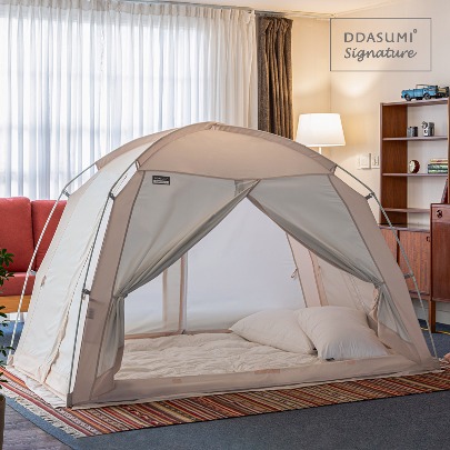 DDASUMI Signature Indoor warm and cozy sleep bed tent for 2-3 person size (King bed) S-PE Pole [Pink]