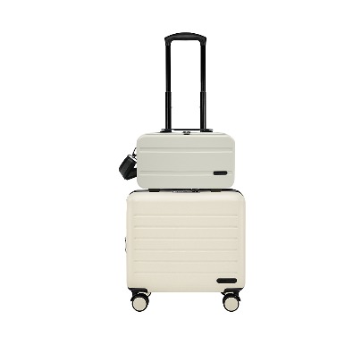 Tourist Ready Bag In-flight Carrier 16 Inch + Utility XS Set [Beige + Ivory]