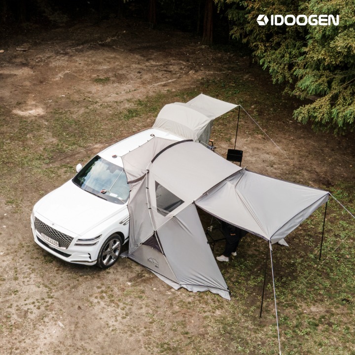 IDOOGEN  Mobility Side X Car Tent Docking Car Shelter Combined Use Car Tent [Light Gray]