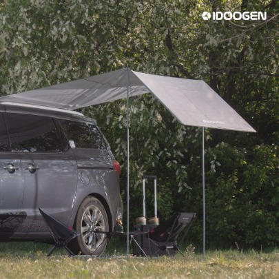 IDOOGEN Lightweight Side Tarp Tent for Car camping [Light Gray]