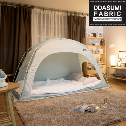 DDASUMI Fabric Indoor warm and cozy sleep bed tent for 2-3 person size (Queen bed) S-PE Pole [Mint]
