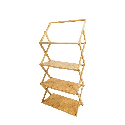 Bambu Wood Shelf Shelf 4-Tier Hangar Type [Wood]