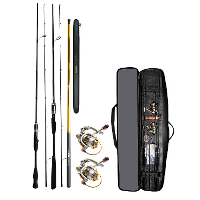 Fast phishing 25 kinds of full package (3 types of fishing rods + 2 reels + exclusive bags, etc.) / Freshwater sea luer fishing set