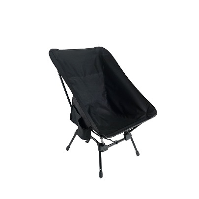 Wide Pocket Camping Relax Lightweight Foldable Portable Chair [Black]