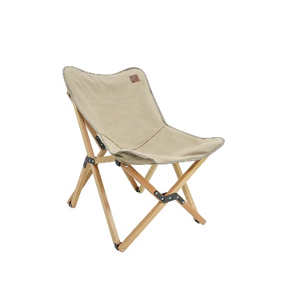 Mild Wood Canvas Chair Foldable Portable [Beige]