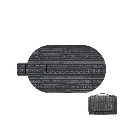 IDOOGEN Round Fabric Carpet Medium [Gray]