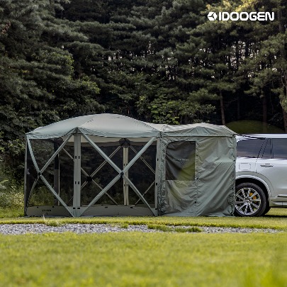 IDOOGEN Mobility Octagon Stand-alone Car Tent Docking Screen Tent Shelter [Khaki]