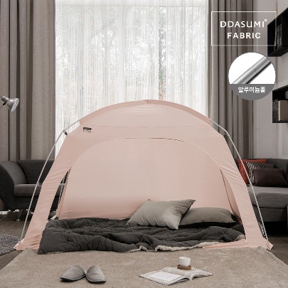 DDASUMI Fabric Indoor warm and cozy sleep bed tent for 1-2 person size (Twin bed) Aluminum Pole [Pink]